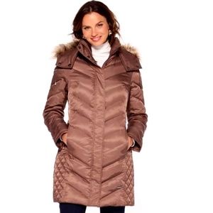Kenneth Cole Jacket with faux fur trim hood- NWT